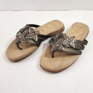 Avon Feeling Floral Comfort Slide Sandal Thong Flip Flops Size 6/37